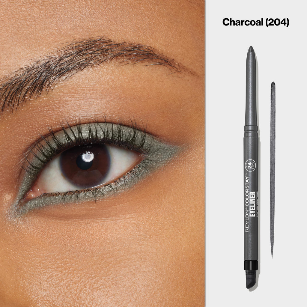 REVLON ColorStay Pencil Waterproof Eyeliner, 204 Charcoal, 0.01 oz