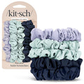 Kitsch Ruched Satin Scrunchies for Women - Garden Bouquet, 5pcs
