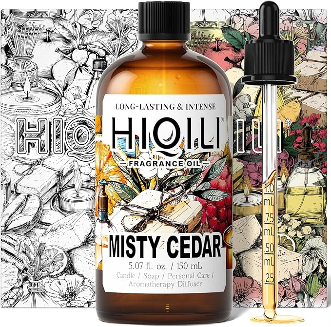 HIQILI Misty Cedar Fragrance Oil for Diffuser, Candle & Soap Making