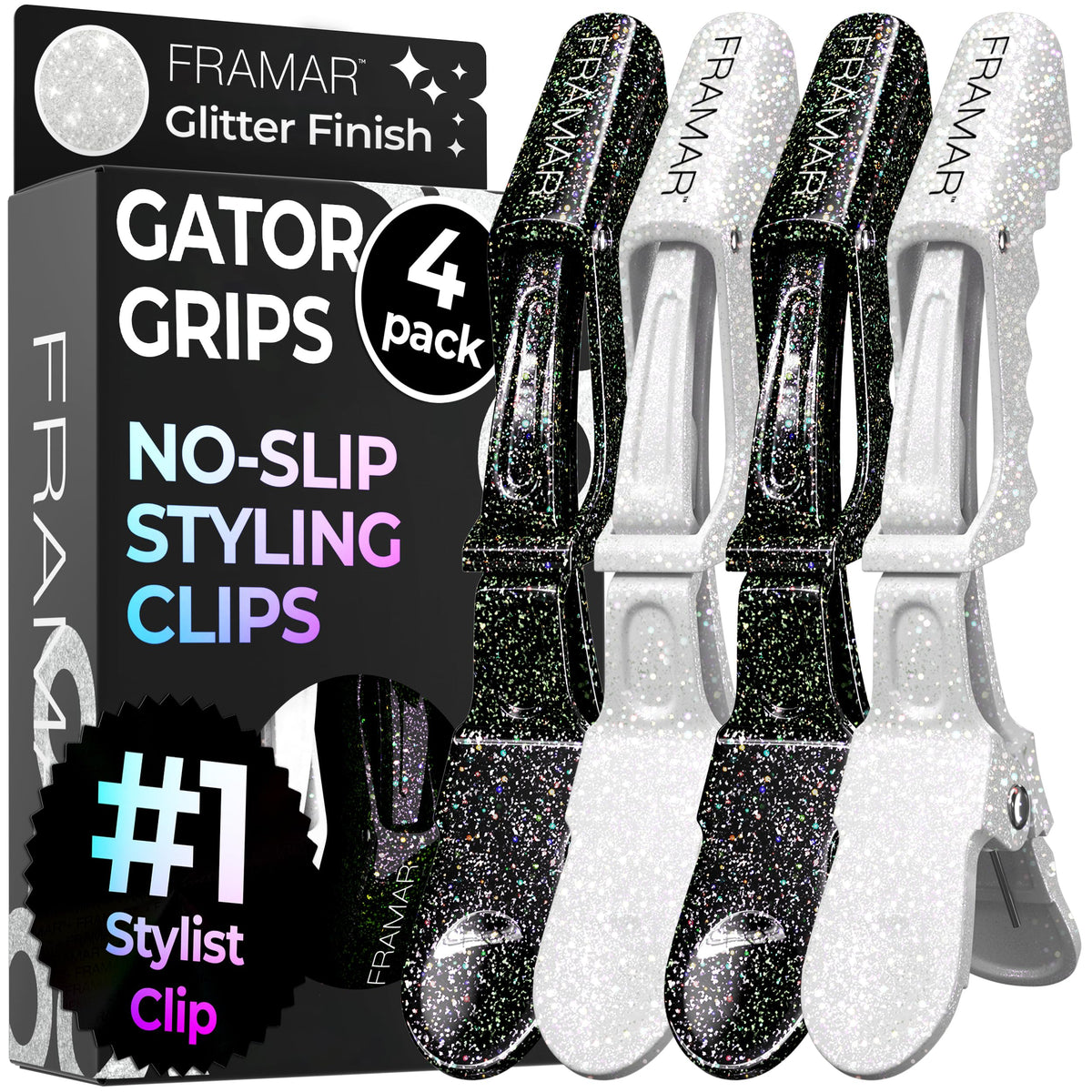 FRAMAR Neutral Alligator Clips For Hair Styling 10 Pack, Professional