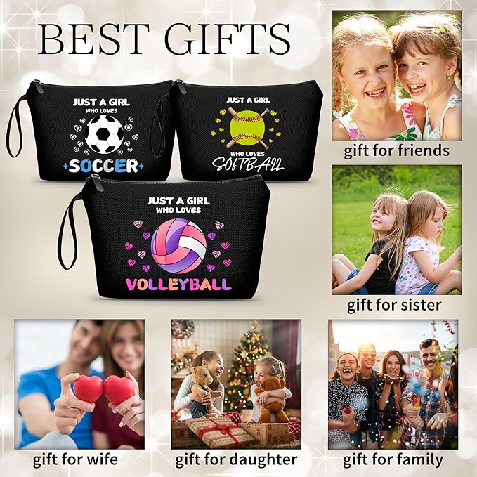 ARIOSEY Volleyball Gifts for Girls Women, Small Makeup Cosmetic bag