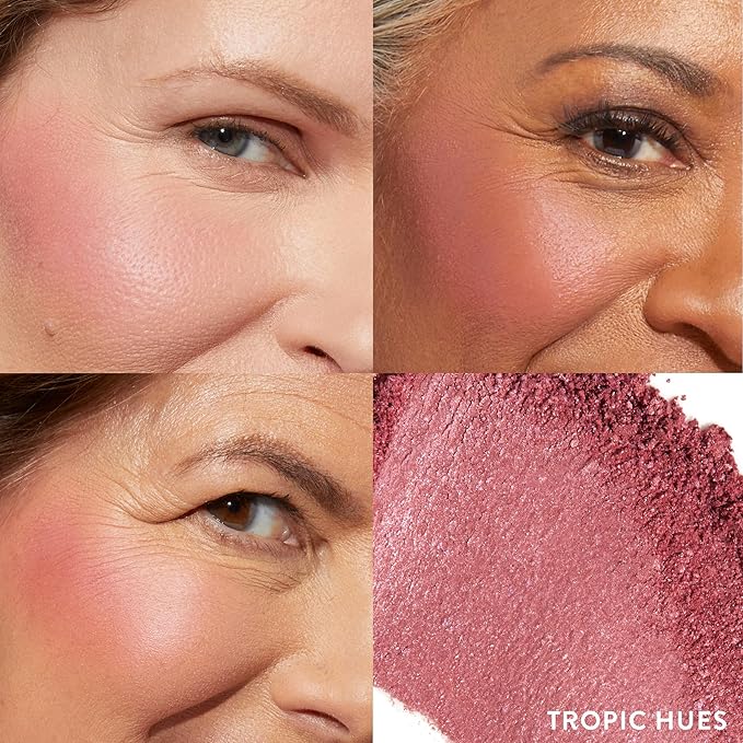LAURA GELLER NEW YORK Baked Blush-n-Brighten for Mature Skin - 02 Tropic Hues - Powder Blush Won't Settle into Fine Lines - Buildable Natural Finish – Longlasting Formula - Made in Italy