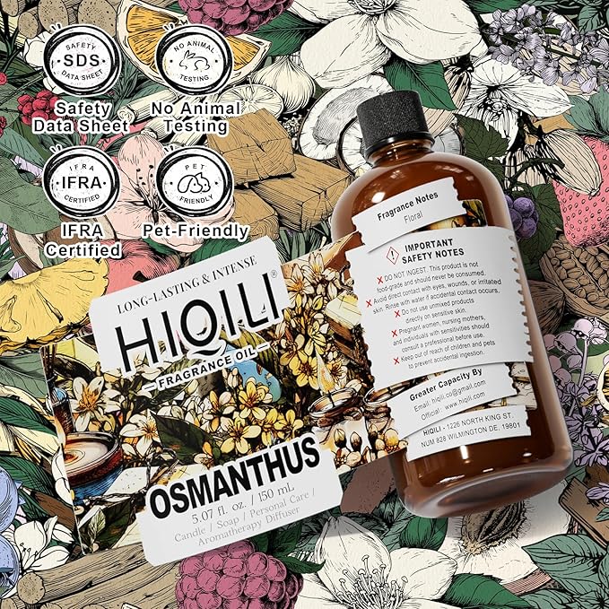 HIQILI Osmanthus Fragrance Oil for Diffuser, DIY Women Perfume - 5.07 Fl Oz