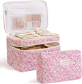 HBselect 2Pcs Travel Makeup Bag Large Quilted Cosmetic Bag Make up Bag