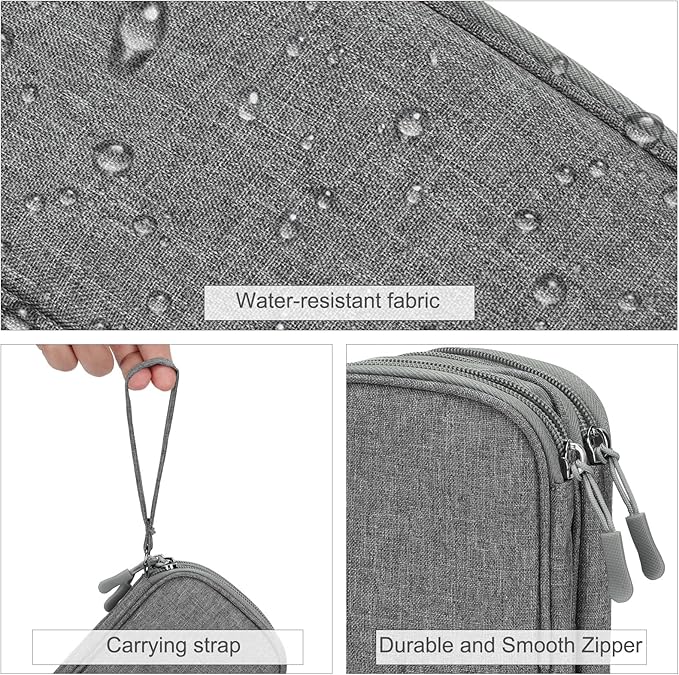 FYY Electronic Organizer, Travel Tech Pouch Bag, Cable Organizer Dark Grey