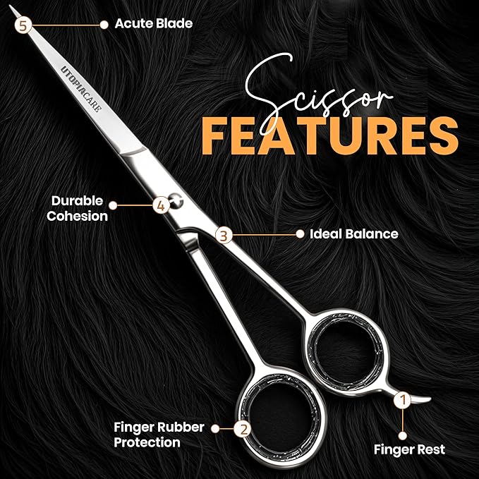 Utopia Care Hair Scissors Professional- 6.5inch Stainless Steel Hair Shears