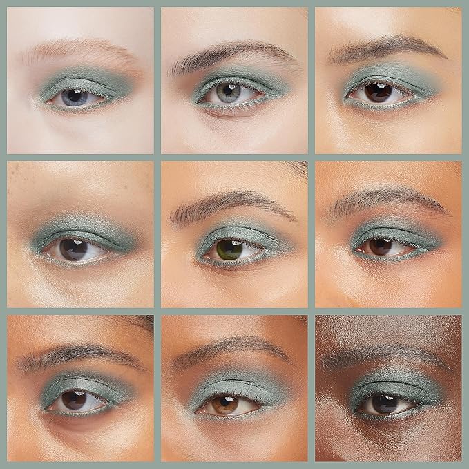 Pure Ziva Khaki Grey Dark Green Sage Thyme Forest Fern Matte Opaque Pressed Powder Single Vegan Eyeshadow; Talc, Paraben & Cruelty Free