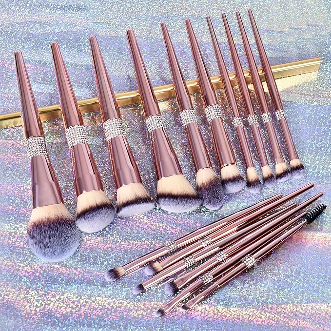 Bueart Design 16Pcs Professional Makeup Brushes Set with Elegant Holder