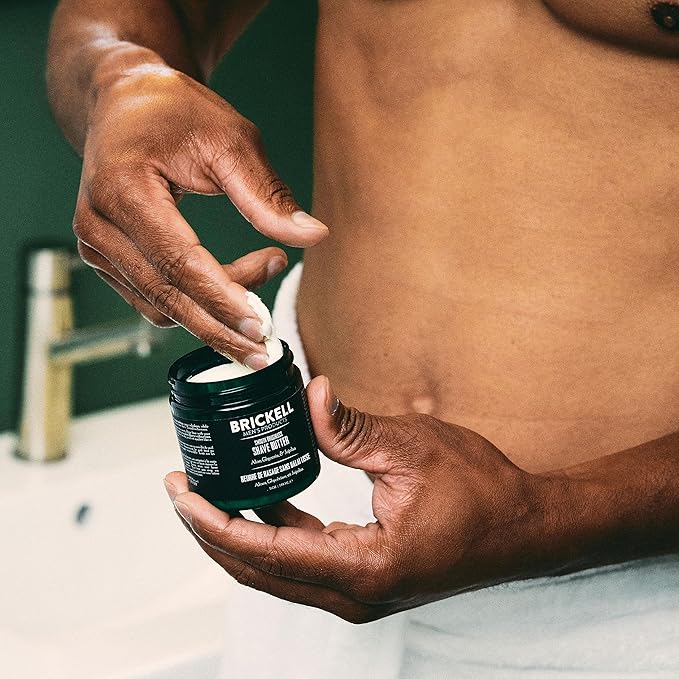 Brickell Men's Smooth Brushless Shave Butter for Men, Smooth Shaving Butter to Fight Nicks, Cuts and Razor Burn, With Shea Butter, Jojoba Oil, and Vitamin E, 5 Ounce, Scented