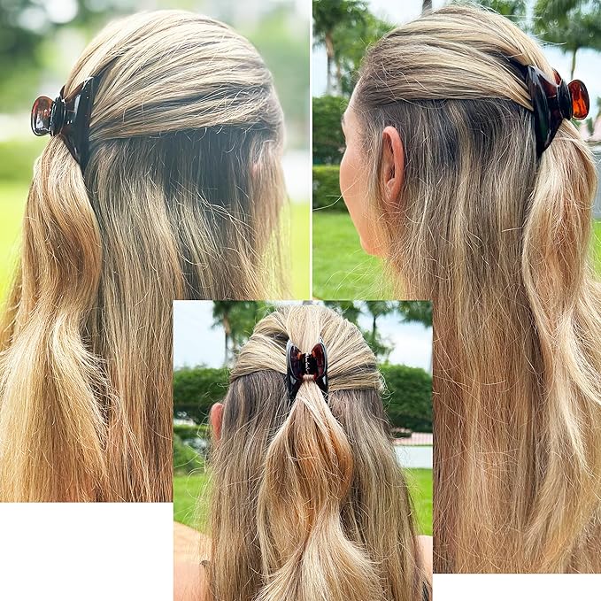 Camila Paris MP3 French Hair Clips for Women, 2.75" Medium Claw Clips for Thick Hair, Tortoise Shell Claw Clip, Strong Hold No Slip Accessories Clip for Women, Made in France
