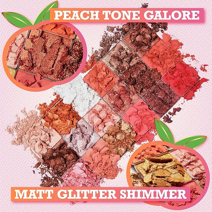 Tintark Peach Please Eyeshadow Palette, 18 Colors Matte Shimmer Metallic Pink Nude Shades, Highly Pigmented Blendable Long Lasting Powder Makeup Kit