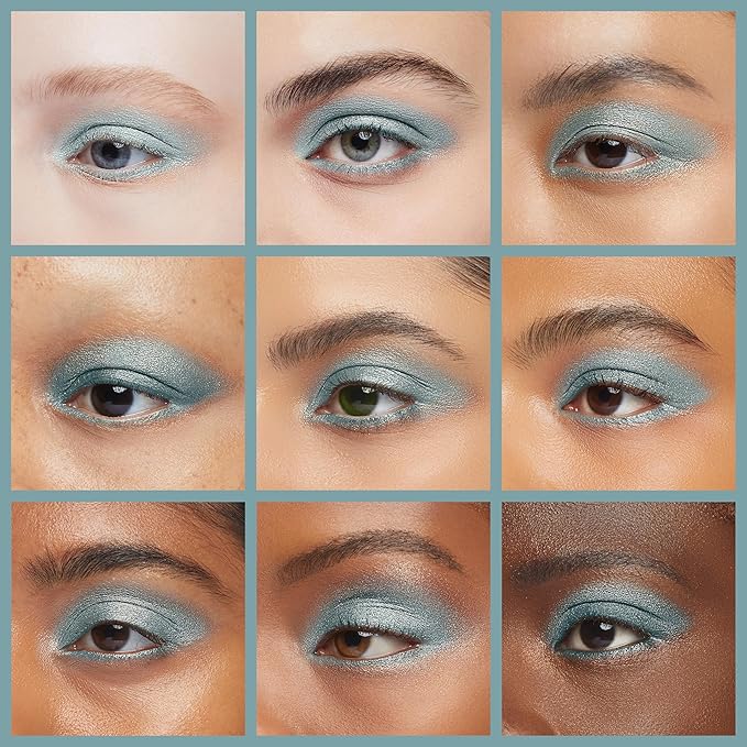 Pure Ziva Sheer Aqua Shimmering Teal Blue Green Pressed Powder Single Vegan Eyeshadow; Talc, Paraben & Cruelty Free