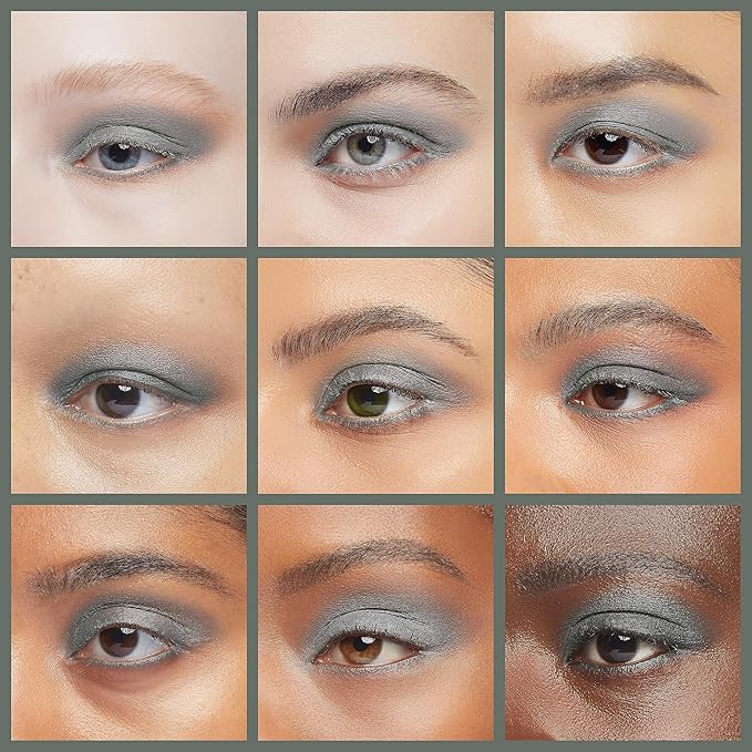 Pure Ziva Spruce Matte Deep Green Blue Grey Gray Pressed Powder Single Vegan Eyeshadow; Talc, Paraben & Cruelty Free