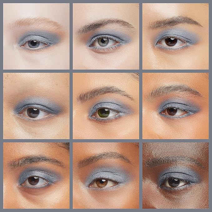Pure Ziva Navy Blue Grey Gray Silver Matte Opaque Vegan Pressed Powder Single Eyeshadow; Talc, Paraben & Cruelty Free