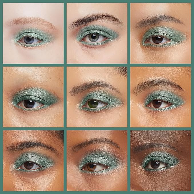 Pure Ziva Teal Jewel Shimmering Green Emerald Forest Pressed Powder Single Vegan Eyeshadow; Talc, Paraben & Cruelty Free