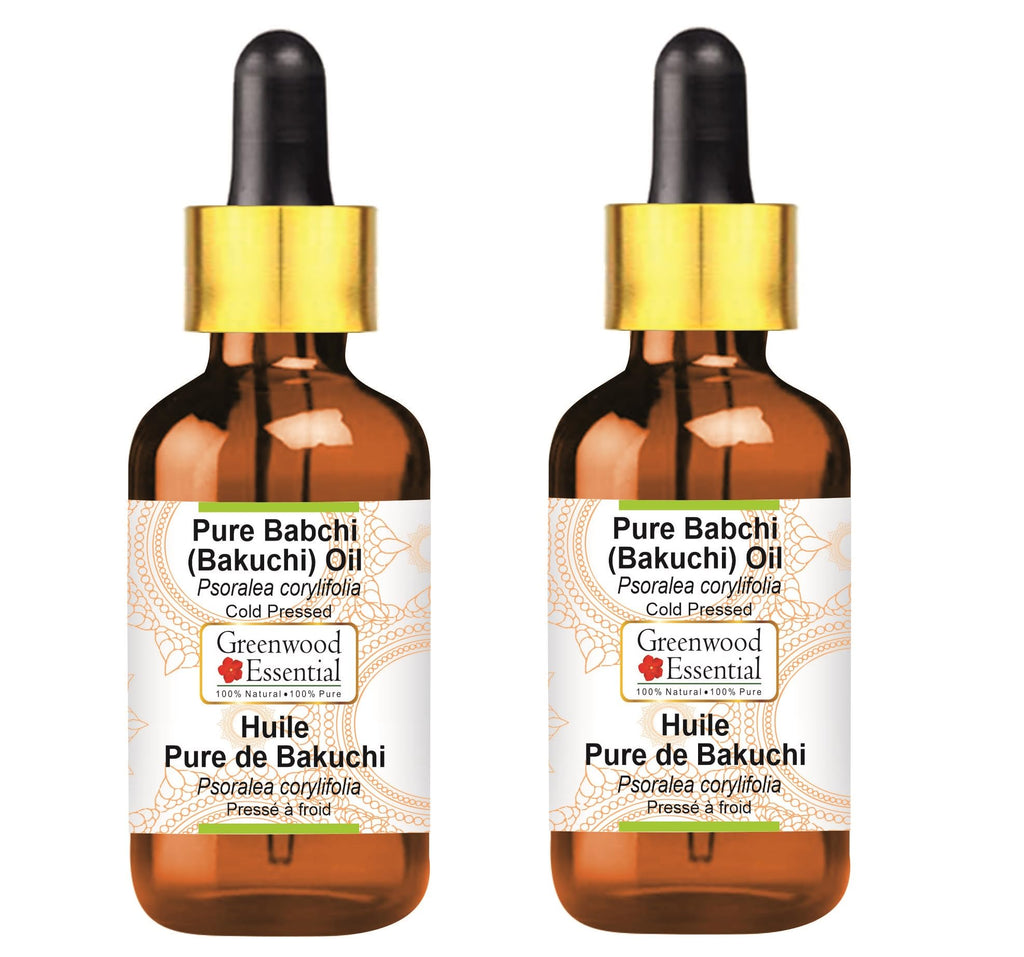 Greenwood Essential Babchi (Bakuchi) Oil (Psoralea corylifolia) with Glass Dropper | Cold Pressed | Natural | Undiluted | For Diluting Essential Oils | For Skin & Massage | Unisex |100ml X 2 (6.76 oz)