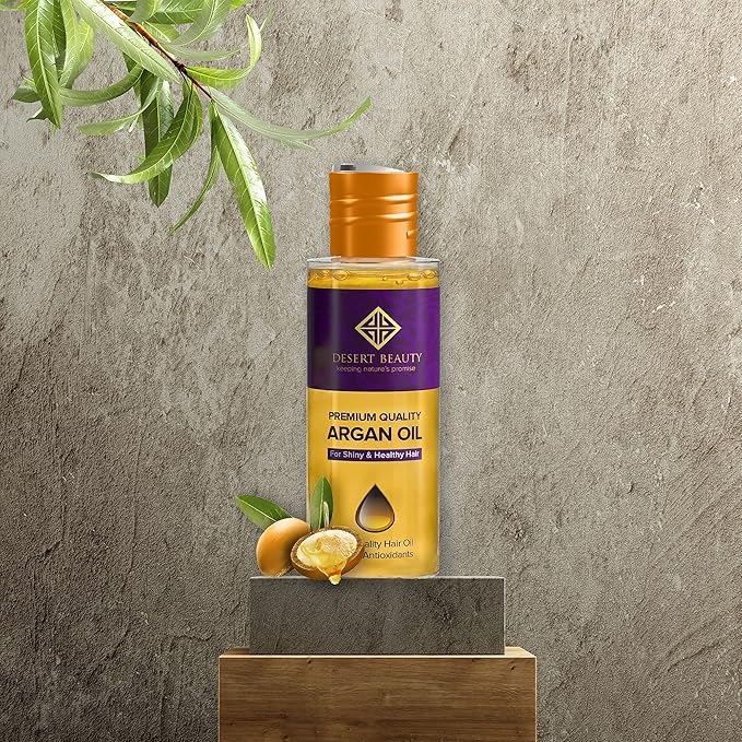 Desert Beauty Argan Oil, 4 oz, Hair Oil Treatment for Dry Damaged Hair, Leave-in Conditioner, Hydrating, Strengthens, Natural, Cruelty Free