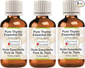 Greenwood Essential Thyme Essential Oil (Thymus vulgaris) Steam Distilled (Pack of Three) 100ml X 3 (10.1oz)